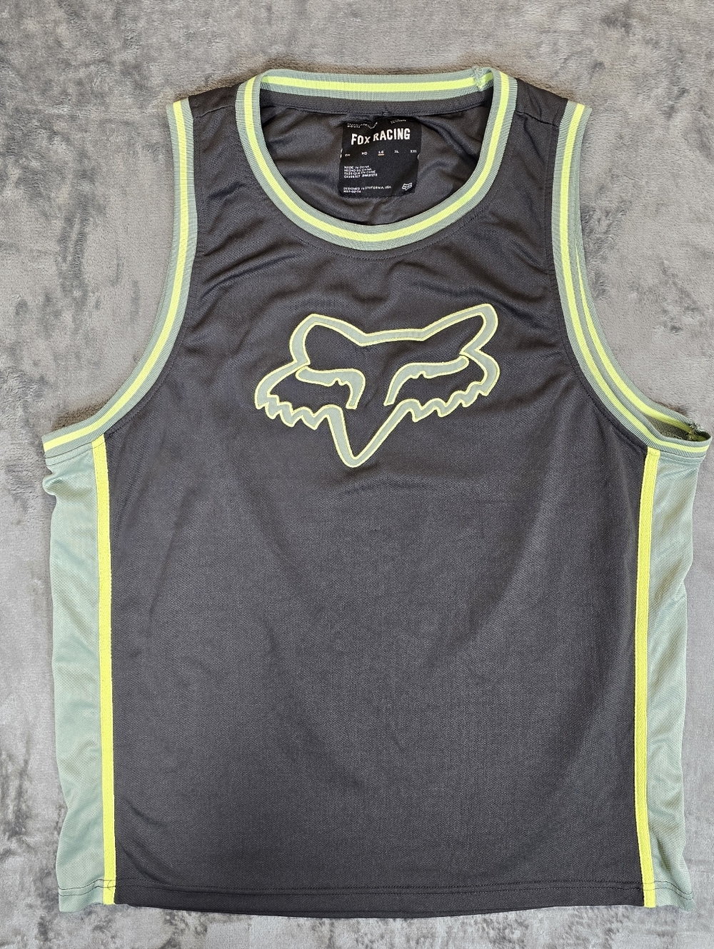 Fox Racing Big Logo Tank Top Muscle Shirt Size Large Mesh Basketball